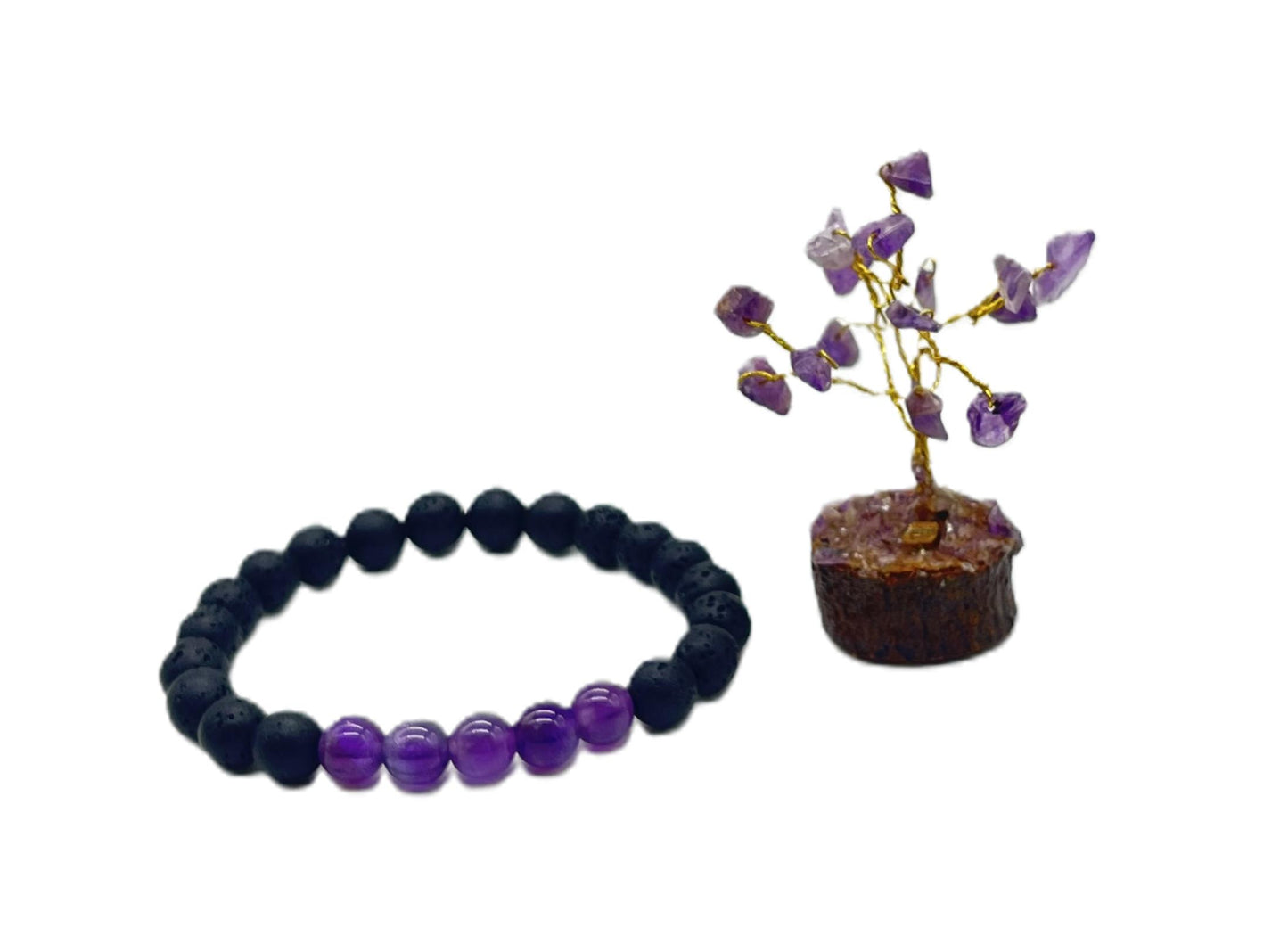 Amethyst Tree & Bracelet Set - Perfect Diwali Gift for Healing & Astrology | Free Shipping