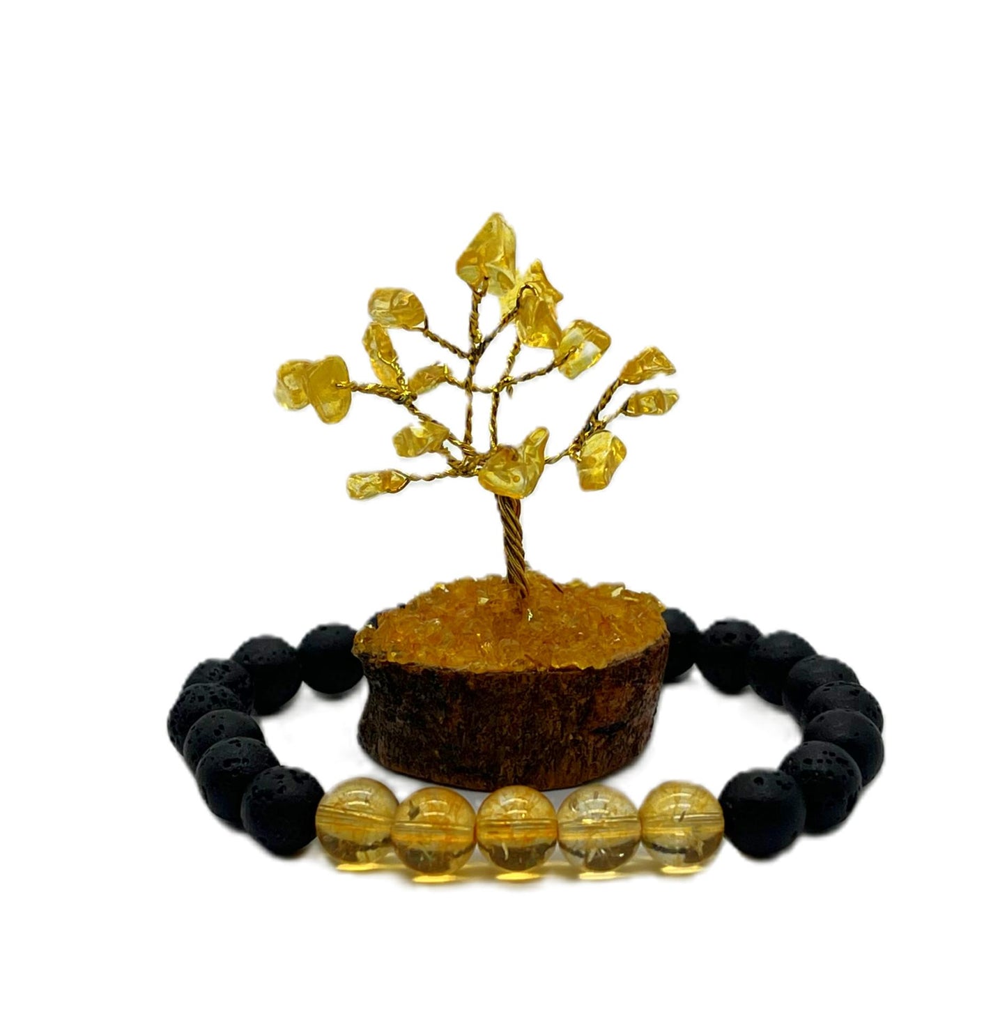 Citrine Tree & Bracelet Set - Perfect Diwali Gift for Prosperity & Wealth | Free Shipping