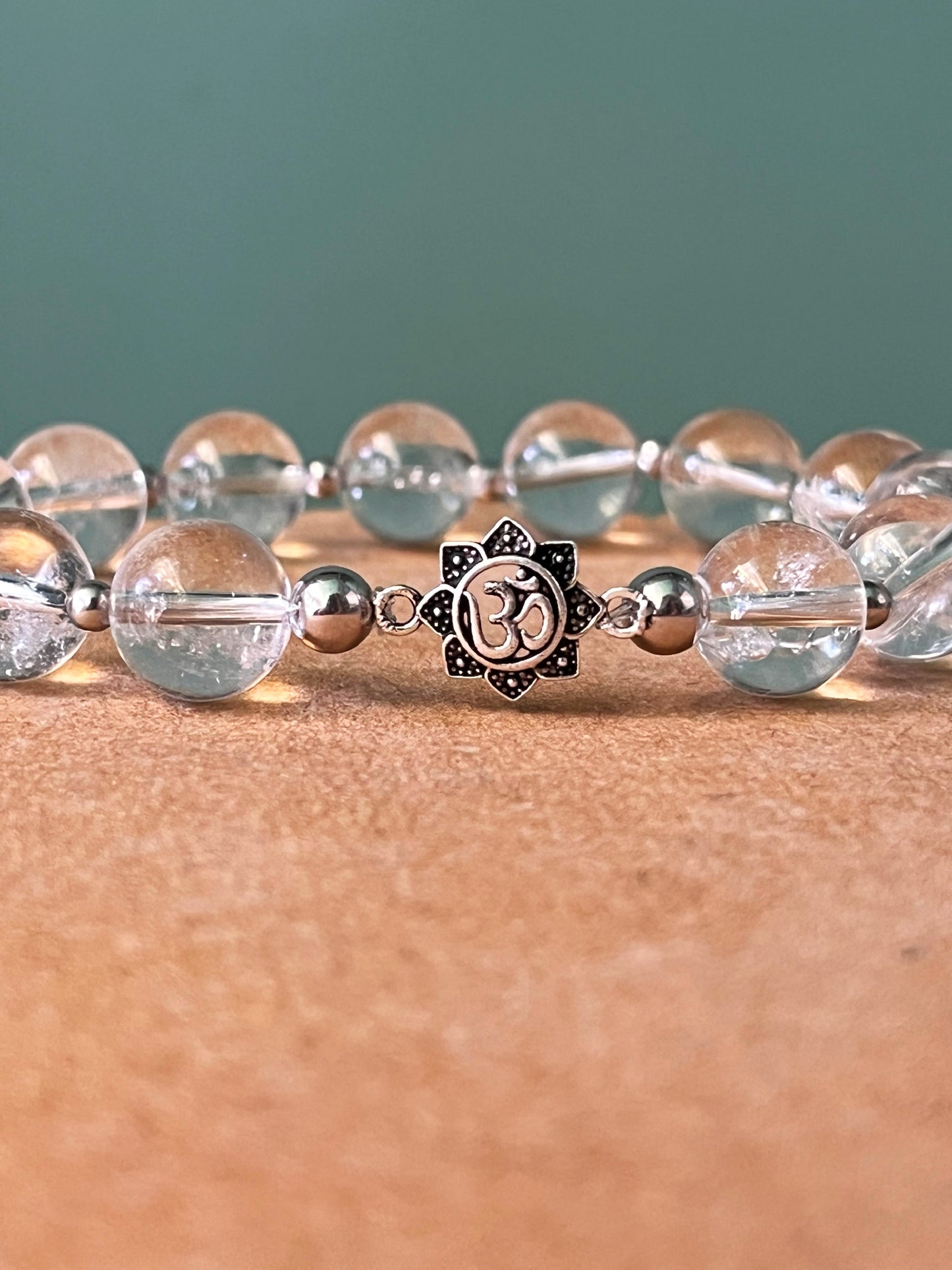 Luxury crystal quartz bracelet with 925 sterling silver master healing stone