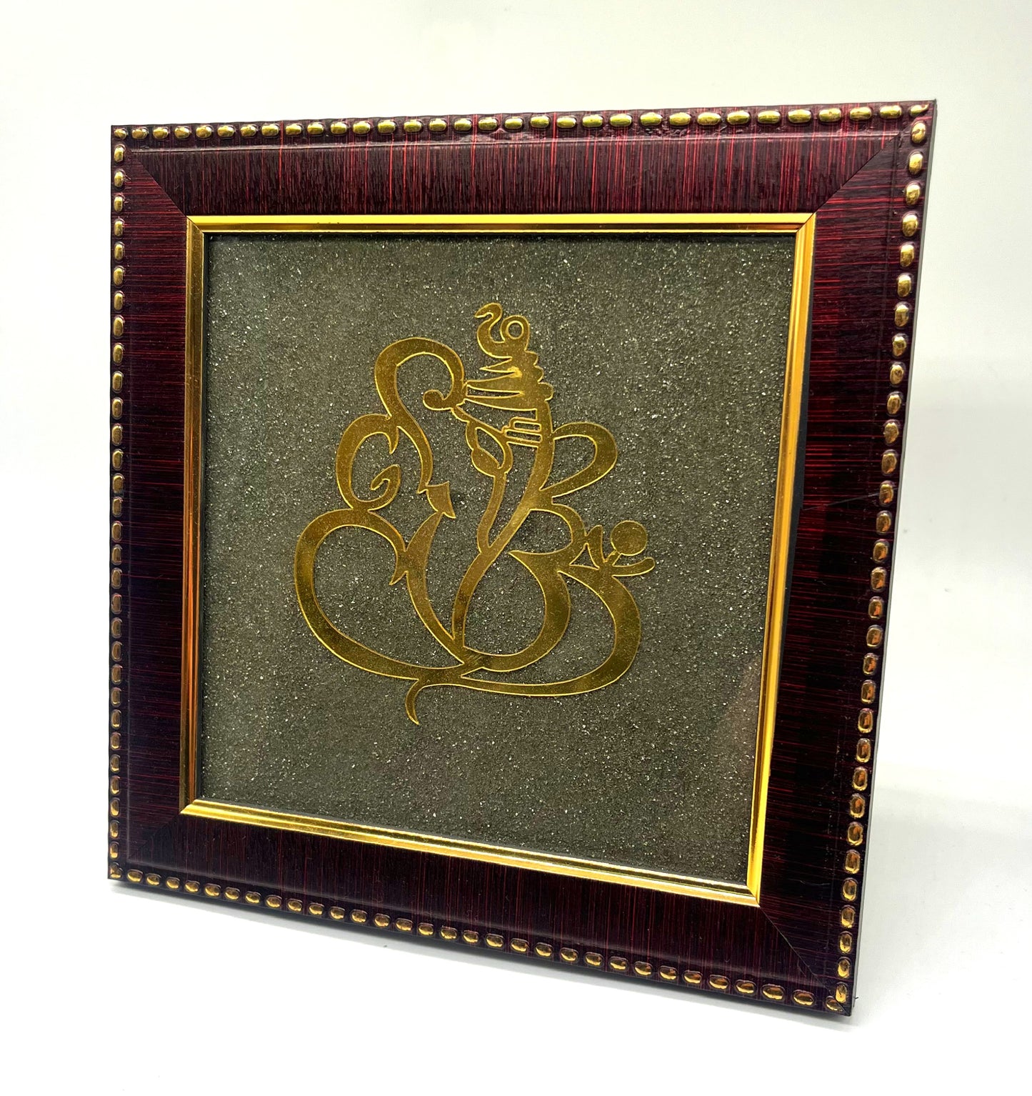Pyrite Wooden Good Luck Frame - Diwali Gift | Astrological Good Luck Charm | Free Shipping