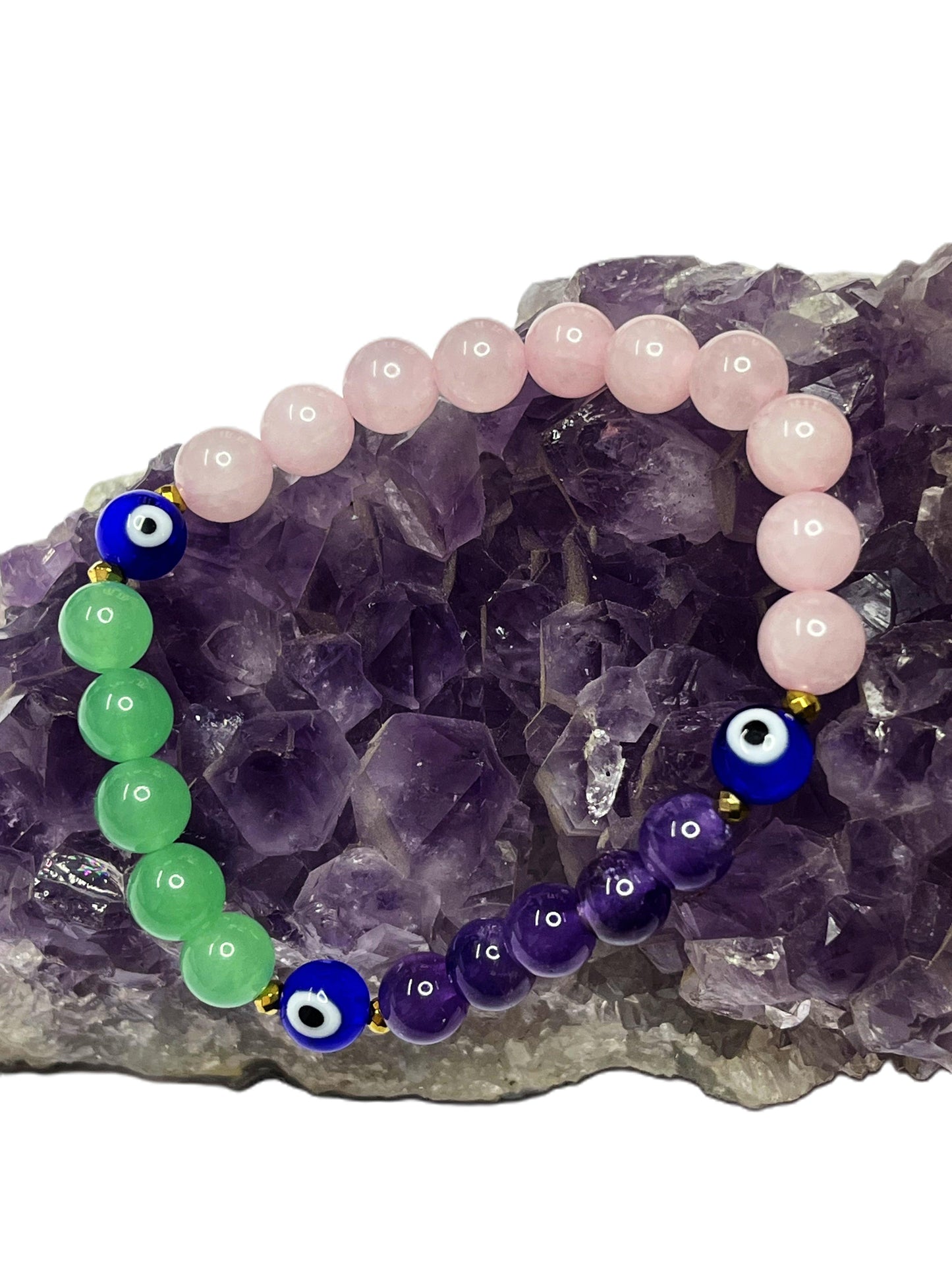 Natural gemstone beads of Divine Guardian bracelet with spiritual protection properties