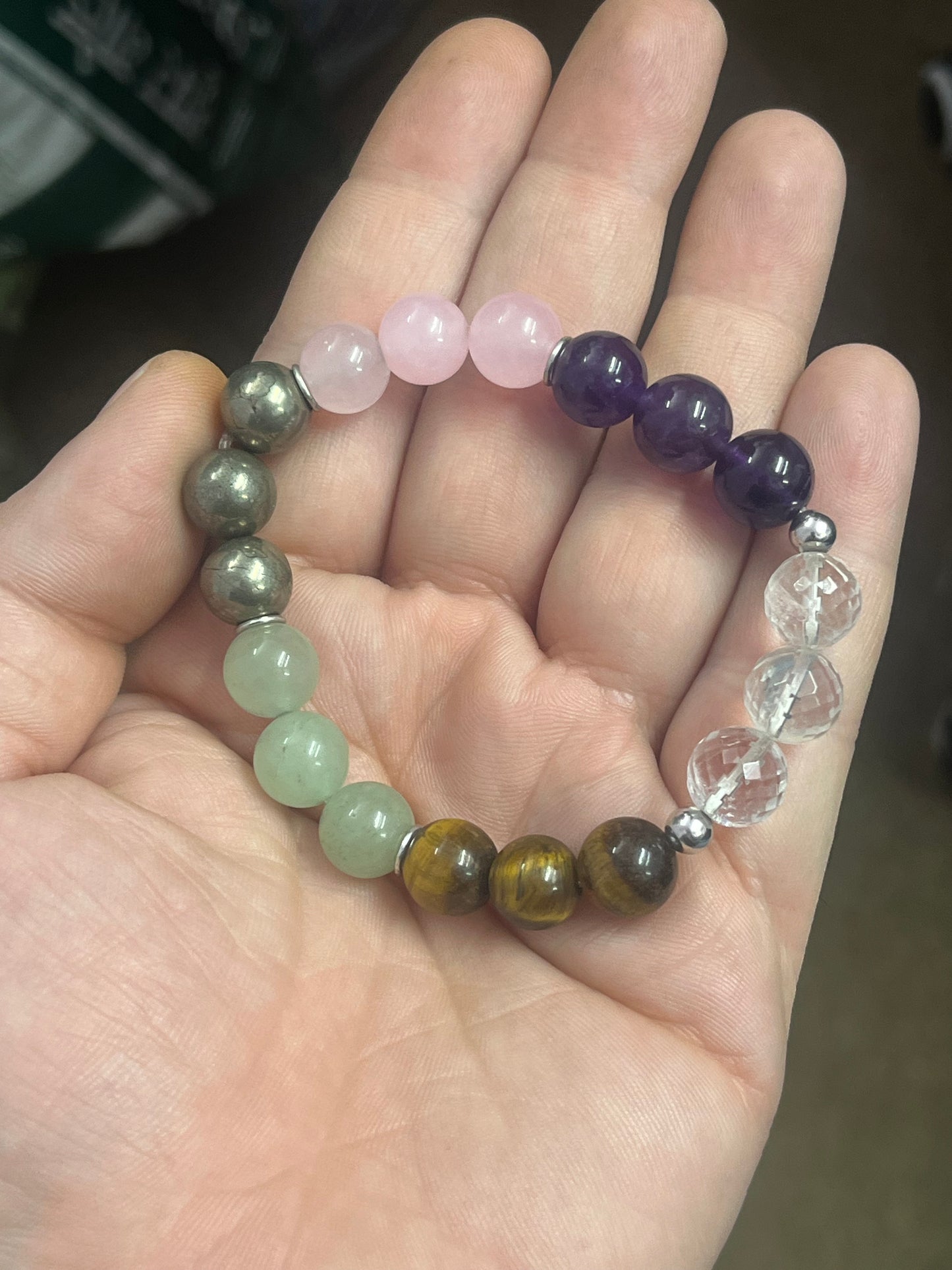 Premium Maha Dhan Vriddhi Bracelet | 925 Silver | Crystal Quartz Amethyst Tiger Eye Pyrite | Wealth & Prosperity