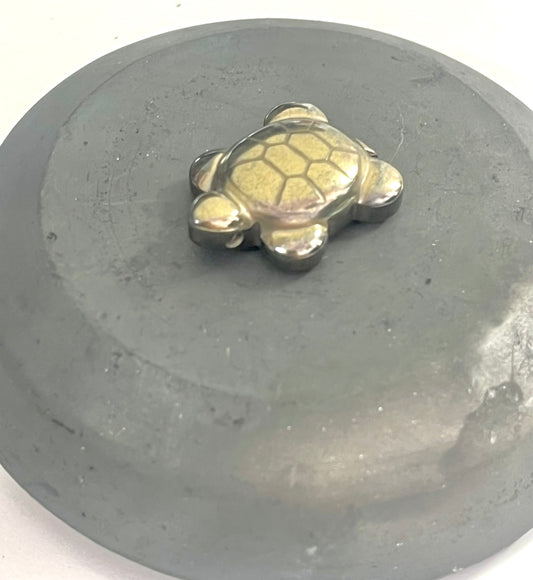 Pyrite turtle feng shui crystal for wealth protection and good luck astrology healing