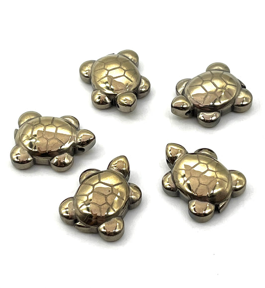 Pyrite turtle set of 5 for business stability growth feng shui wealth crystals
