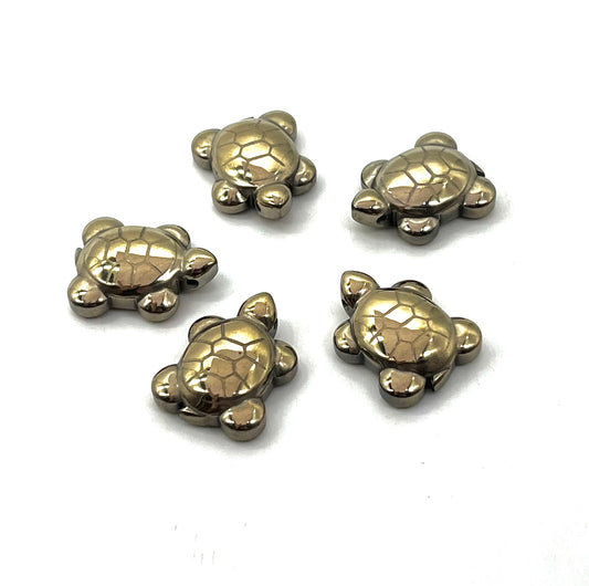 Pyrite turtle set of 5 for business stability growth feng shui wealth crystals