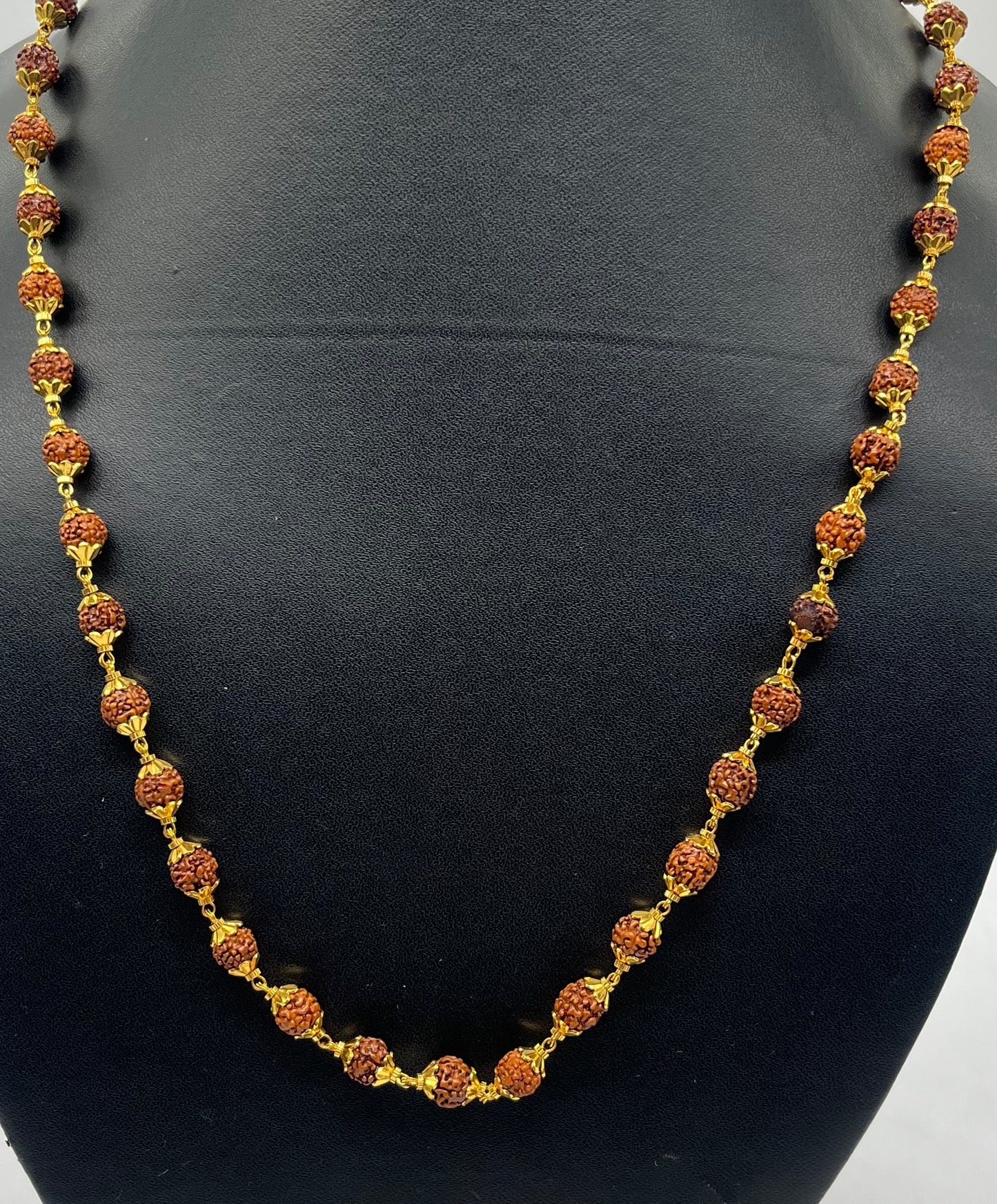 Original rudraksha necklace gold plated spiritual mala for men women divine protection