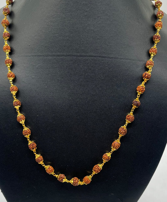 Original rudraksha necklace gold plated spiritual mala for men women divine protection