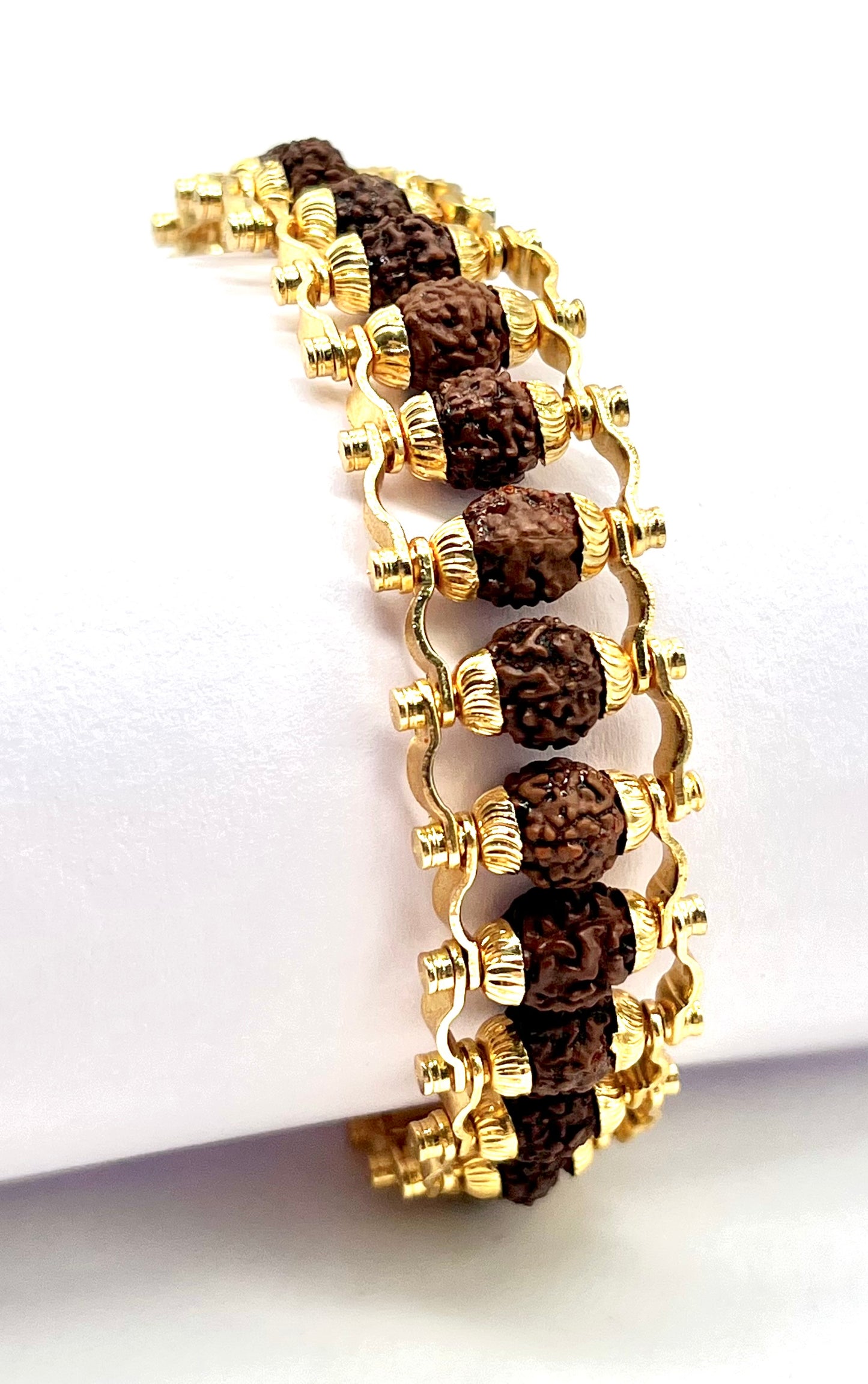 Natural rudraksha bead bracelet for divine protection and spiritual growth