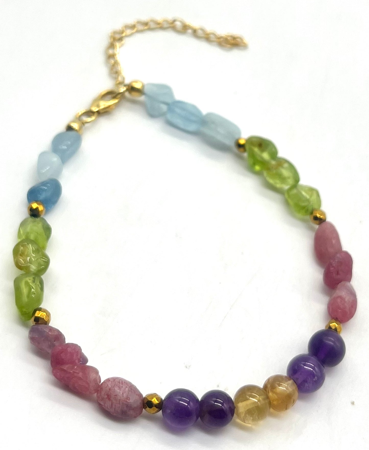 Multi-Gemstone Chakra Healing Bracelet - 6 Stones for Complete Energy Balance | Halloween Crystal Jewelry