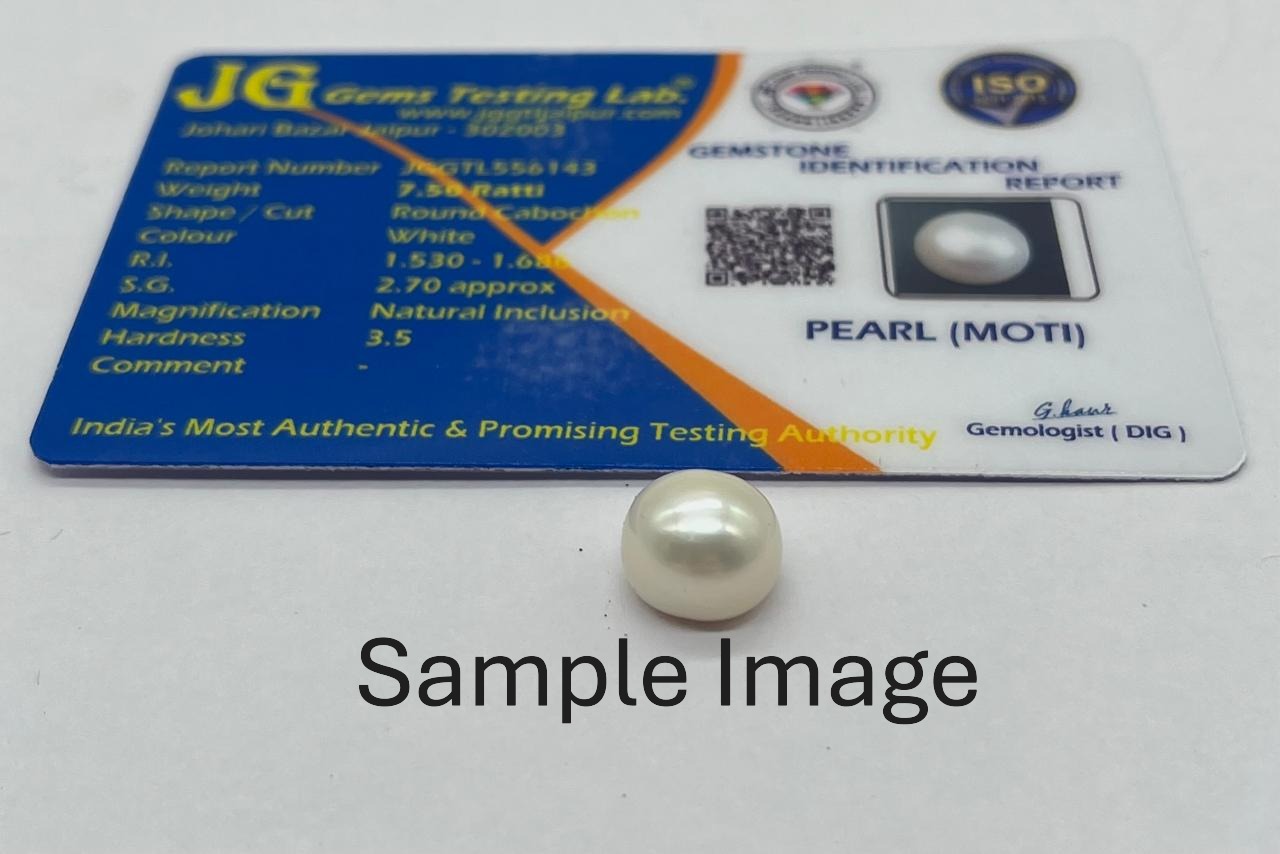 Pearl on a Lab identification card with certification details.