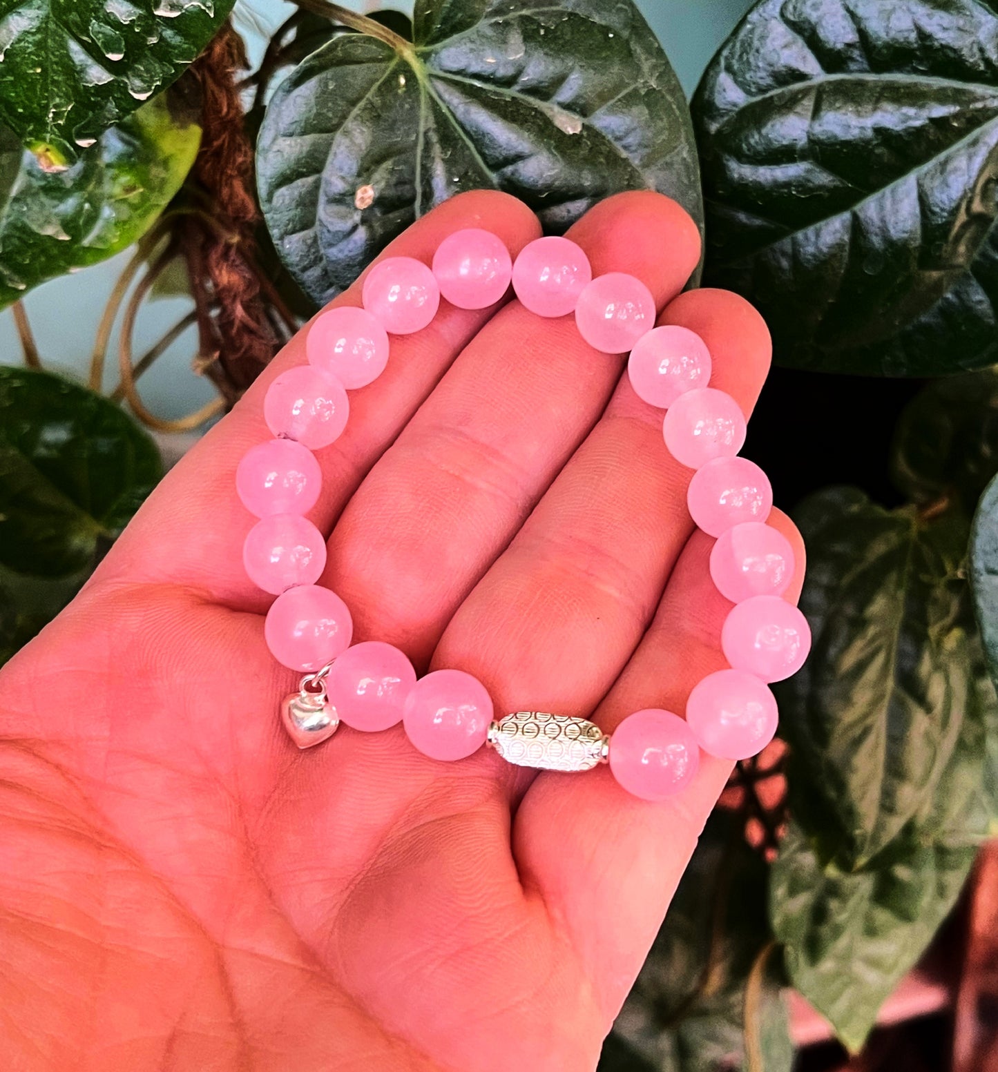 Premium Rose Quartz Bracelet 925 Silver | Luxury Large Beads | Free Shipping & Gift