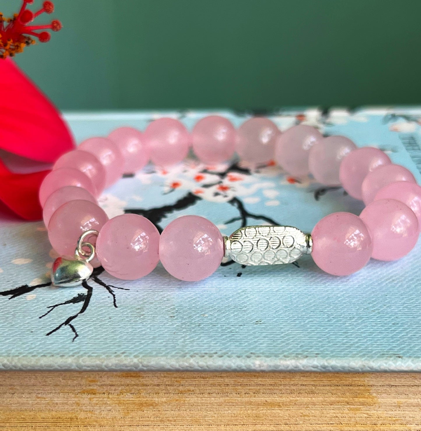 Premium Rose Quartz Bracelet 925 Silver | Luxury Large Beads | Free Shipping & Gift