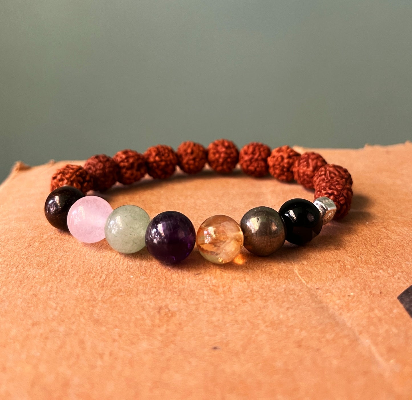 Luxury Rudraksh 7 Chakra Bracelet | 925 Sterling Silver | Divine Healing Crystal