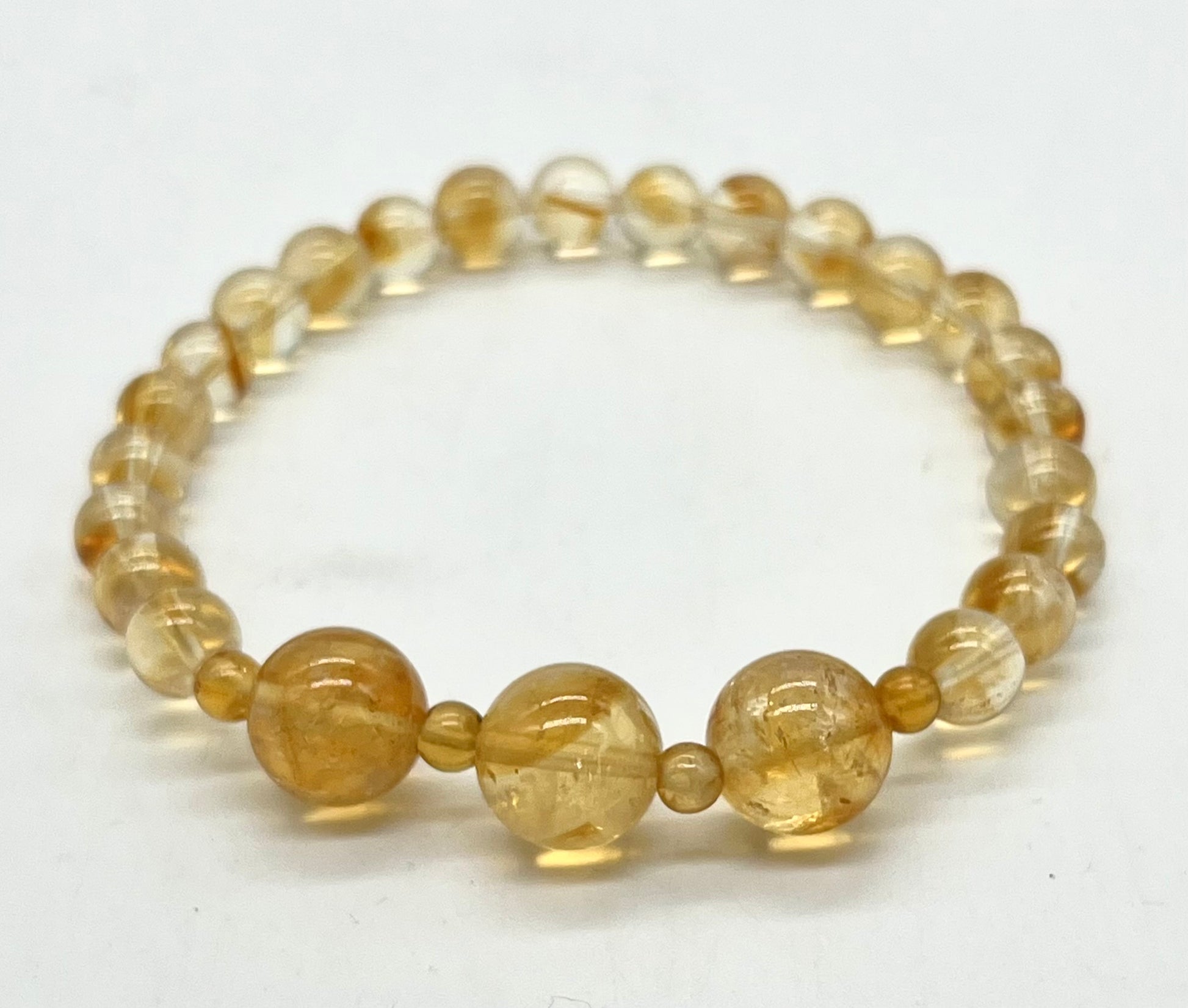 Natural citrine crystal bracelet for solar plexus chakra abundance manifestation November birthstone
