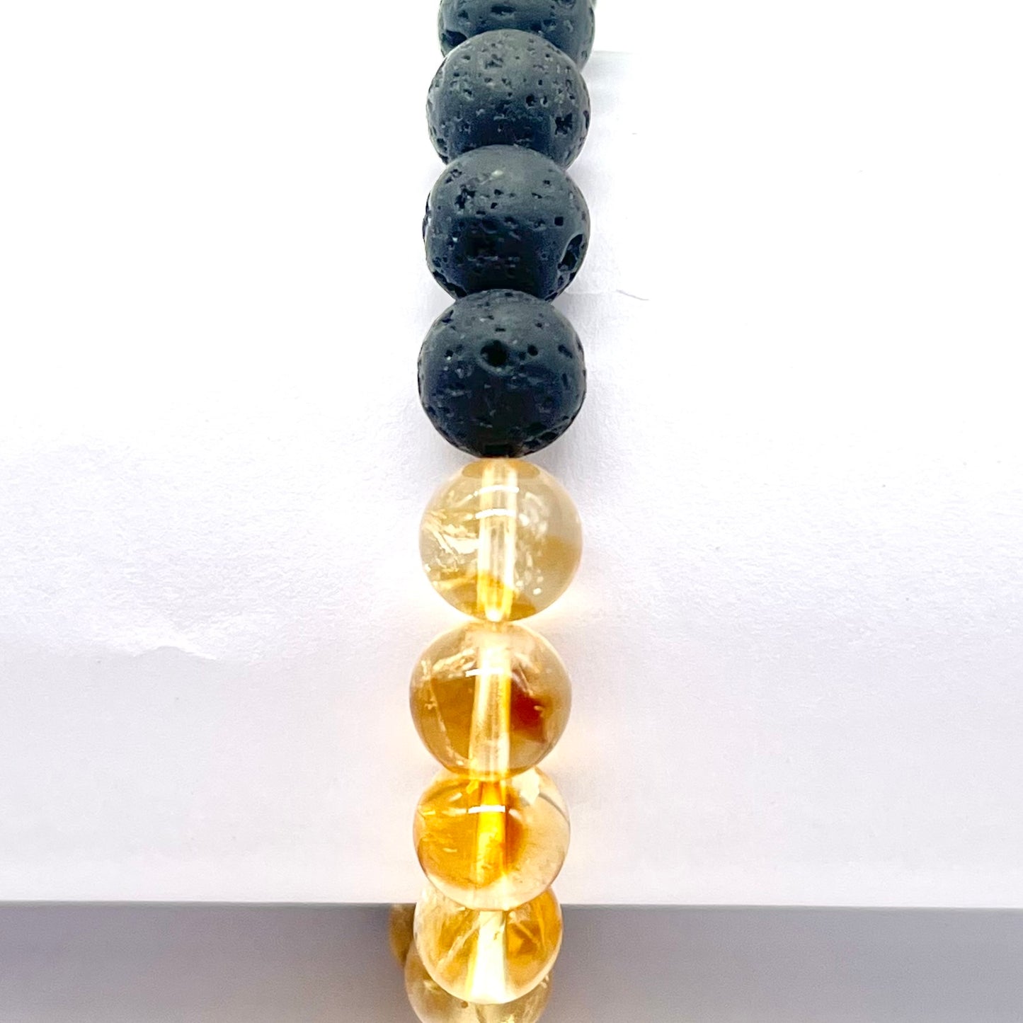 Citrine Lava Stone Bracelet - Astrology Jewelry for Solar Plexus Chakra, Abundance & Success Manifestation