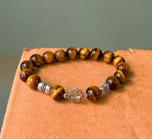 Premium Tiger Eye Bracelet 925 Silver | Large Stone Beads | Free Shipping & Gift