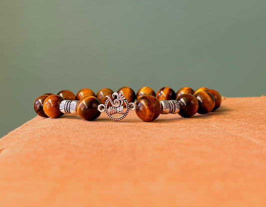 Premium Tiger Eye Bracelet 925 Silver | Large Stone Beads | Free Shipping & Gift