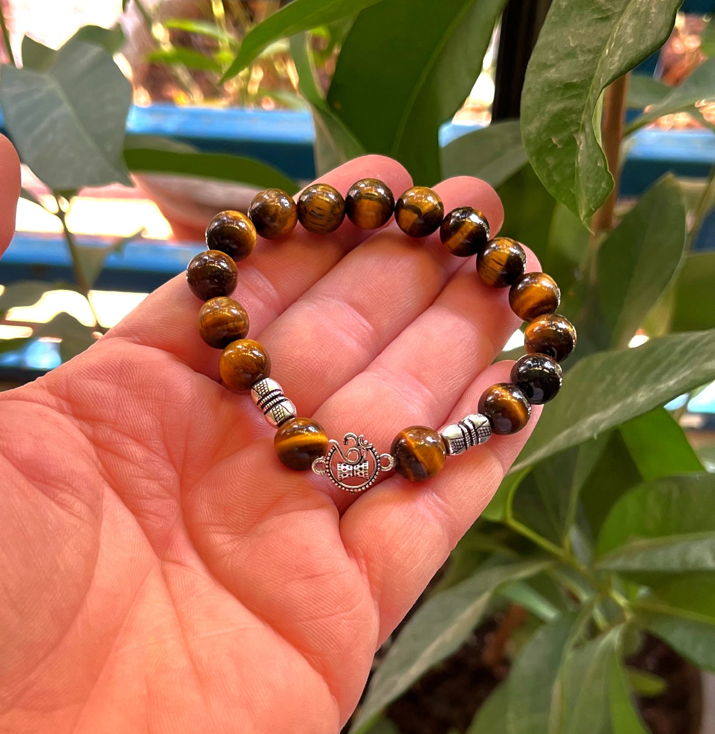 Premium Tiger Eye Bracelet 925 Silver | Large Stone Beads | Free Shipping & Gift