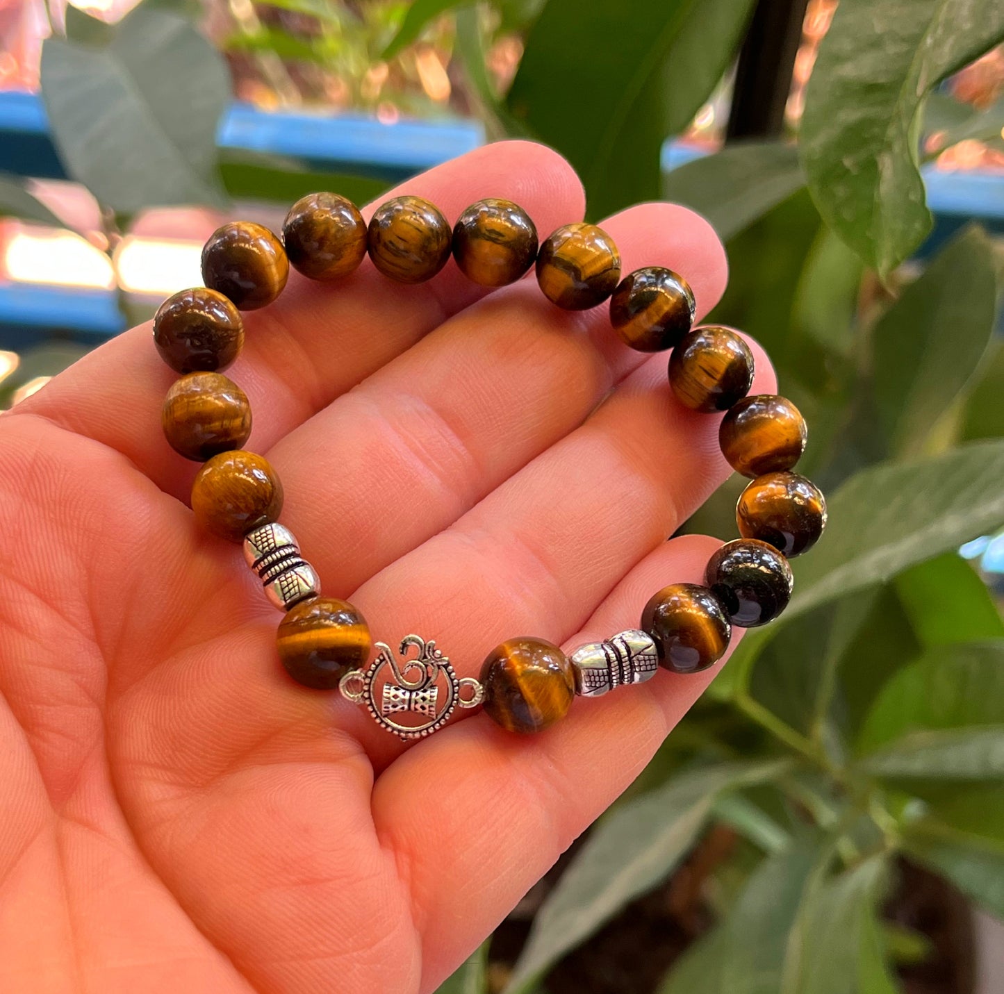 Premium Tiger Eye Bracelet 925 Silver | Large Stone Beads | Free Shipping & Gift