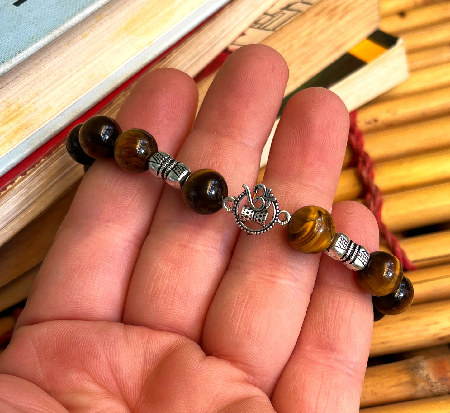 Premium Tiger Eye Bracelet 925 Silver | Large Stone Beads | Free Shipping & Gift