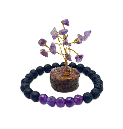Amethyst Tree & Bracelet Set - Perfect Diwali Gift for Healing & Astrology | Free Shipping