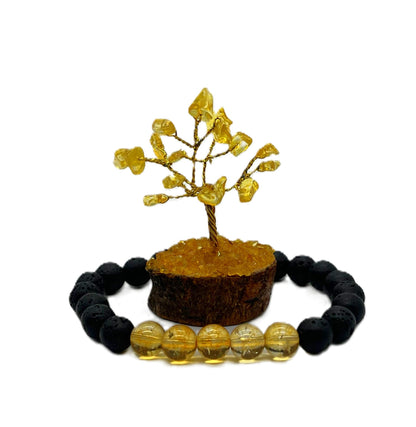 Citrine Tree & Bracelet Set - Perfect Diwali Gift for Prosperity & Wealth | Free Shipping