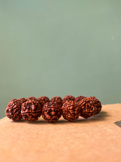 5 Mukhi Rudraksha Bracelet for Men - 15-18mm Original Beads | Divine Healing & Spiritual Protection