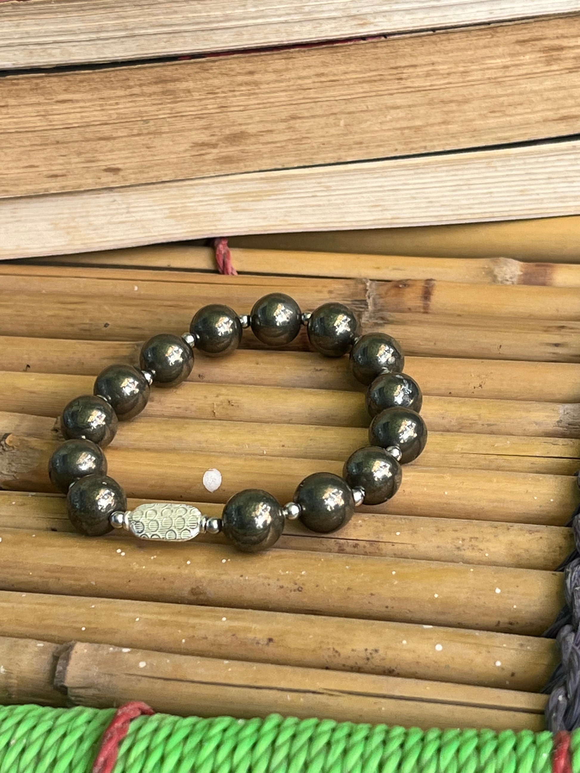 Premium 925 Silver Pyrite Bracelet 10mm - Money Magnet Healing Crystal for Wealth & Prosperity - RatnaSetu - Zodiac Bracelets & Healing Crystals India