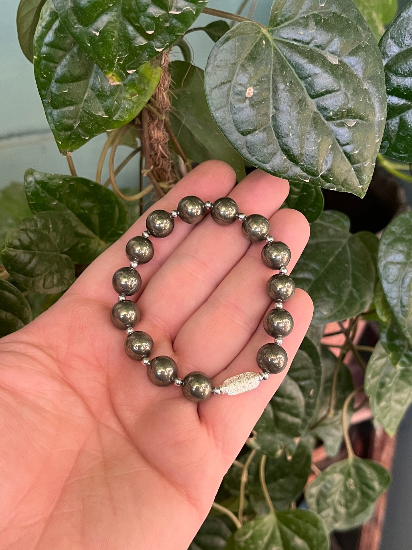 Premium 925 Silver Pyrite Bracelet 10mm - Money Magnet Healing Crystal for Wealth & Prosperity - RatnaSetu - Zodiac Bracelets & Healing Crystals India