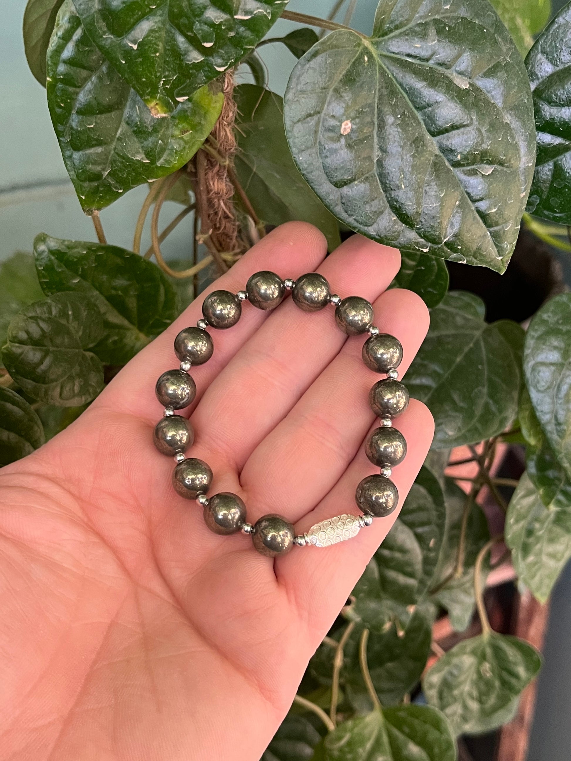 Premium 925 Silver Pyrite Bracelet 10mm - Money Magnet Healing Crystal for Wealth & Prosperity - RatnaSetu - Zodiac Bracelets & Healing Crystals India