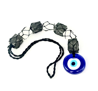 Black tourmaline selenite evil eye protector door hanging charm for spiritual protection