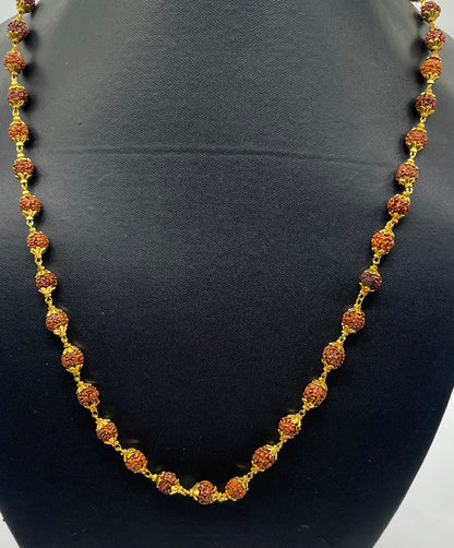 Original rudraksha necklace gold plated spiritual mala for men women divine protection