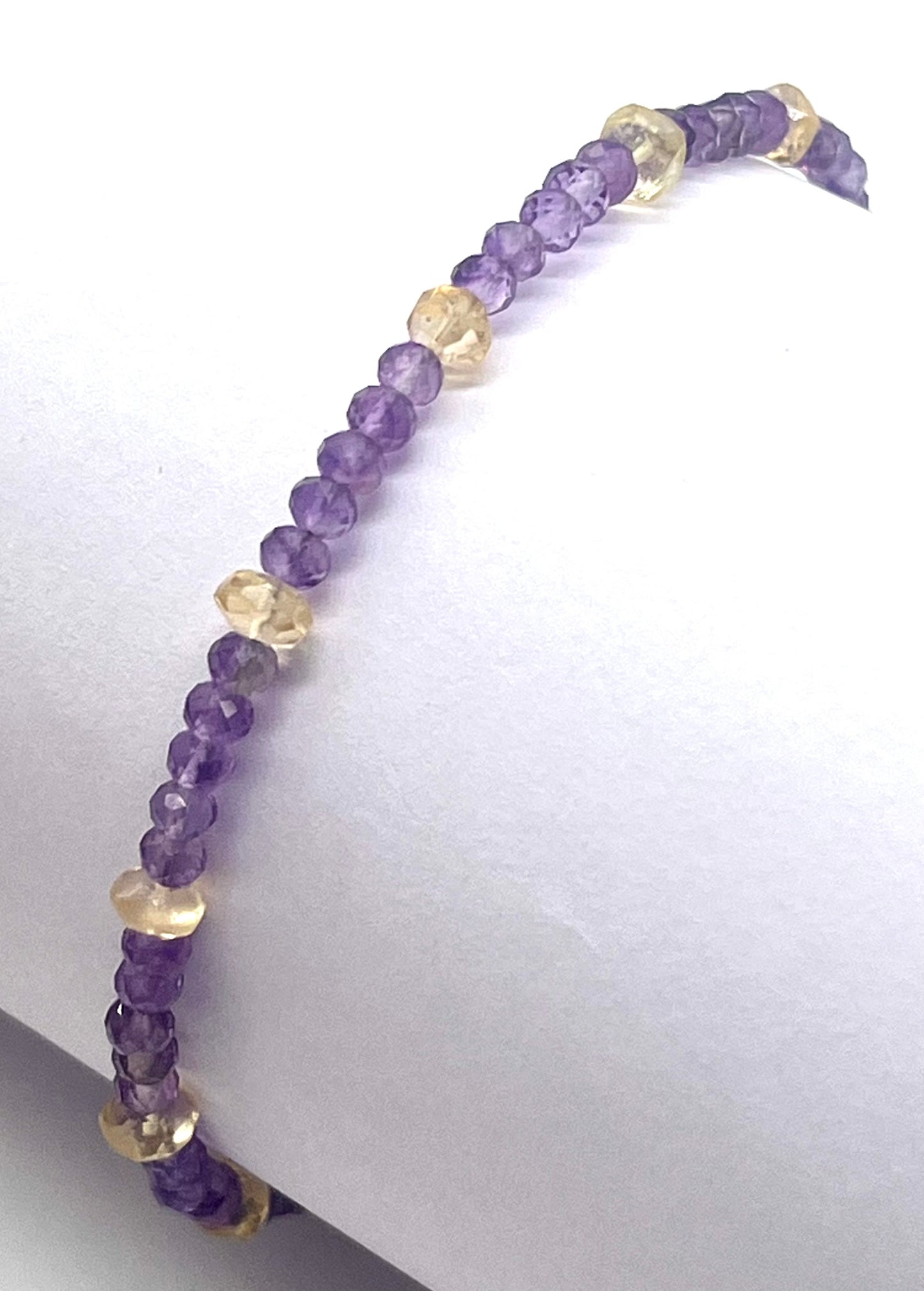 Amethyst Citrine 925 Silver Bracelet - Astrology Healing Jewelry for Crown & Solar Plexus Chakra Balance