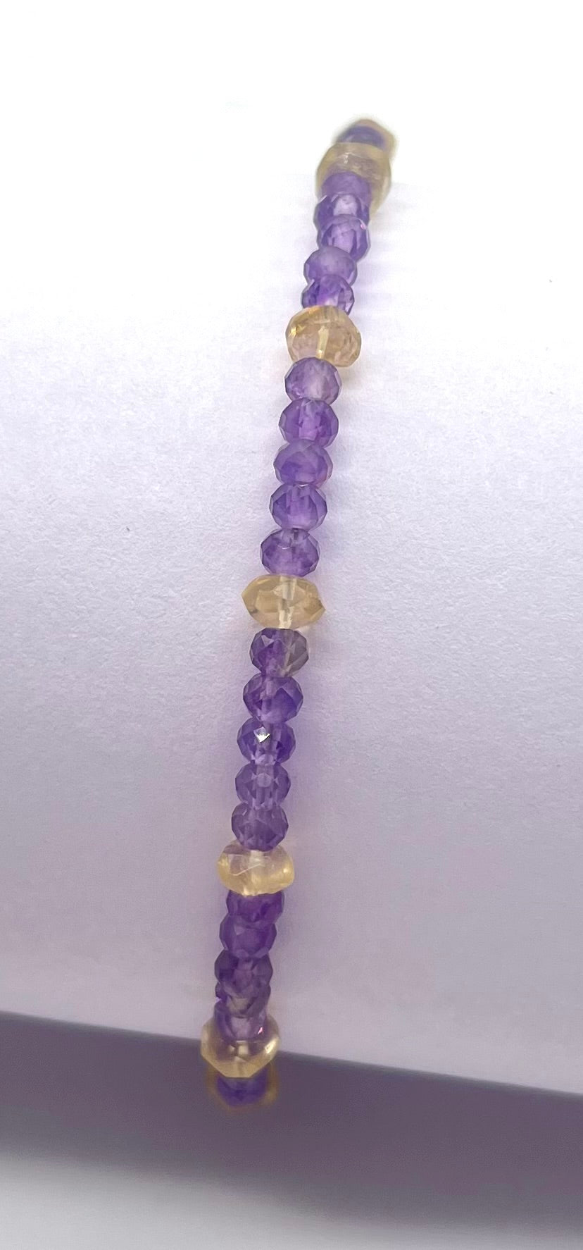 Amethyst Citrine 925 Silver Bracelet - Astrology Healing Jewelry for Crown & Solar Plexus Chakra Balance