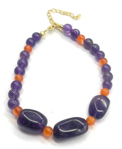 Amethyst carnelian 925 silver bracelet for inner peace emotional balance chakra healing