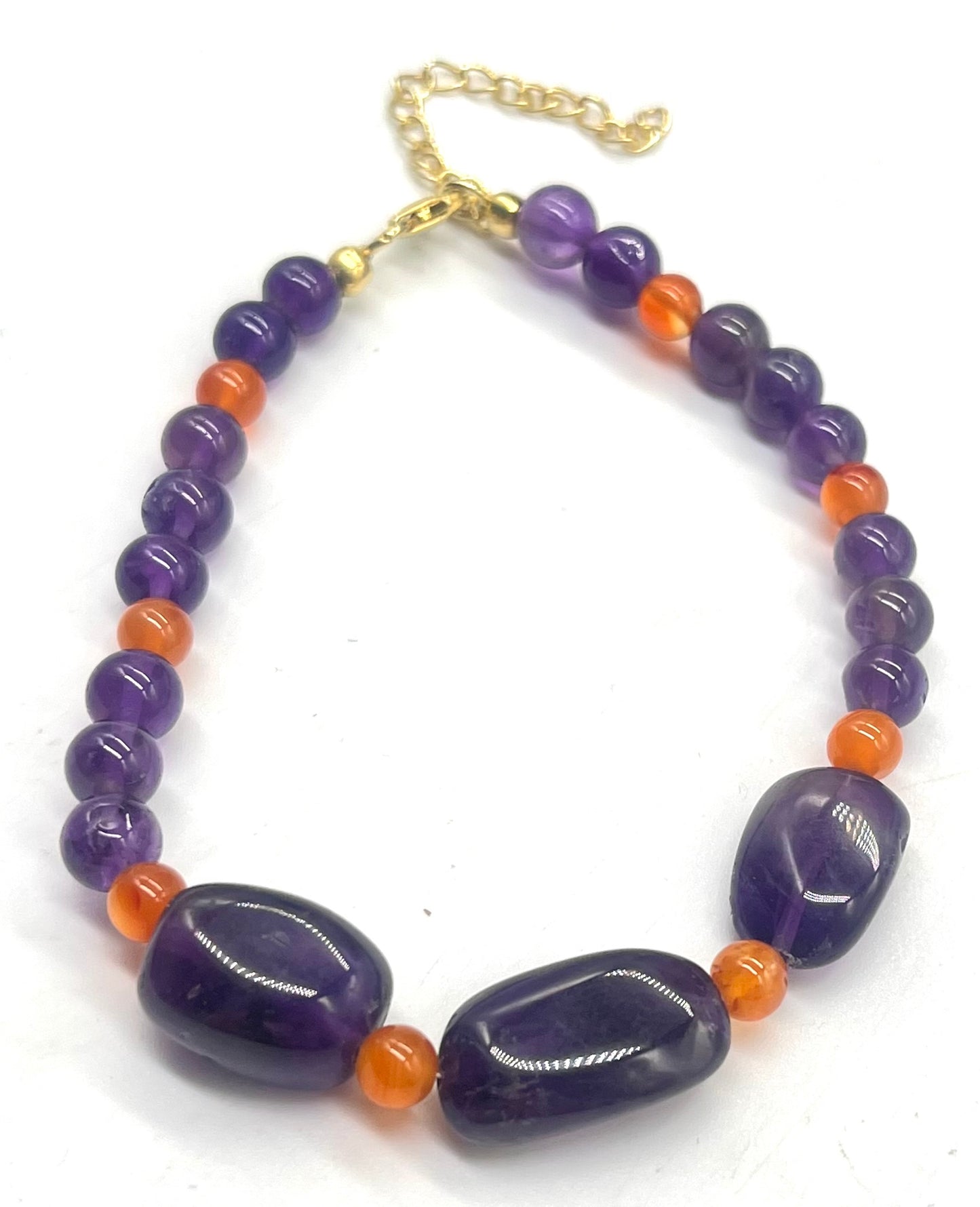 Amethyst Carnelian 925 Silver Bracelet - Astrology Healing Jewelry for Inner Peace, Emotional Balance & Chakra Harmony
