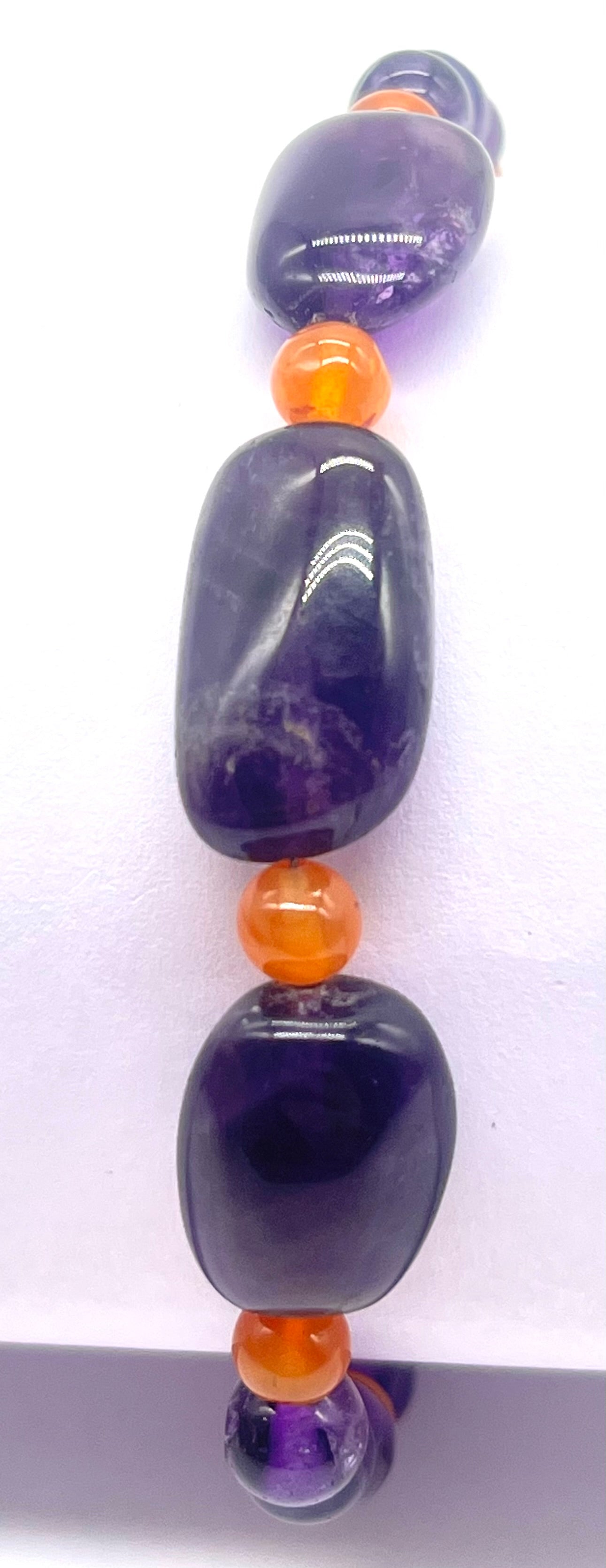 Amethyst Carnelian 925 Silver Bracelet - Astrology Healing Jewelry for Inner Peace, Emotional Balance & Chakra Harmony