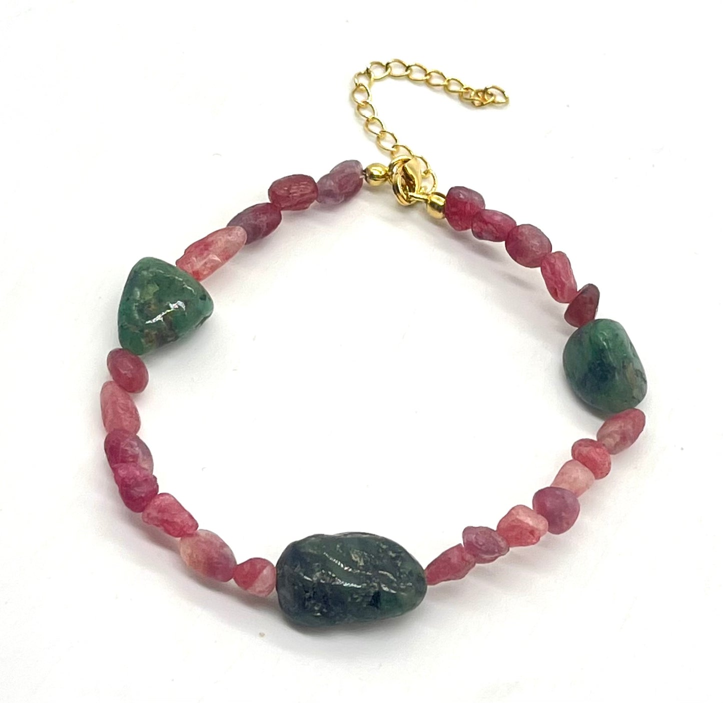 Pink Tourmaline Emerald 925 Silver Healing Bracelet - Astrology Crystal Jewelry for Heart Chakra, Love & Abundance Manifestation