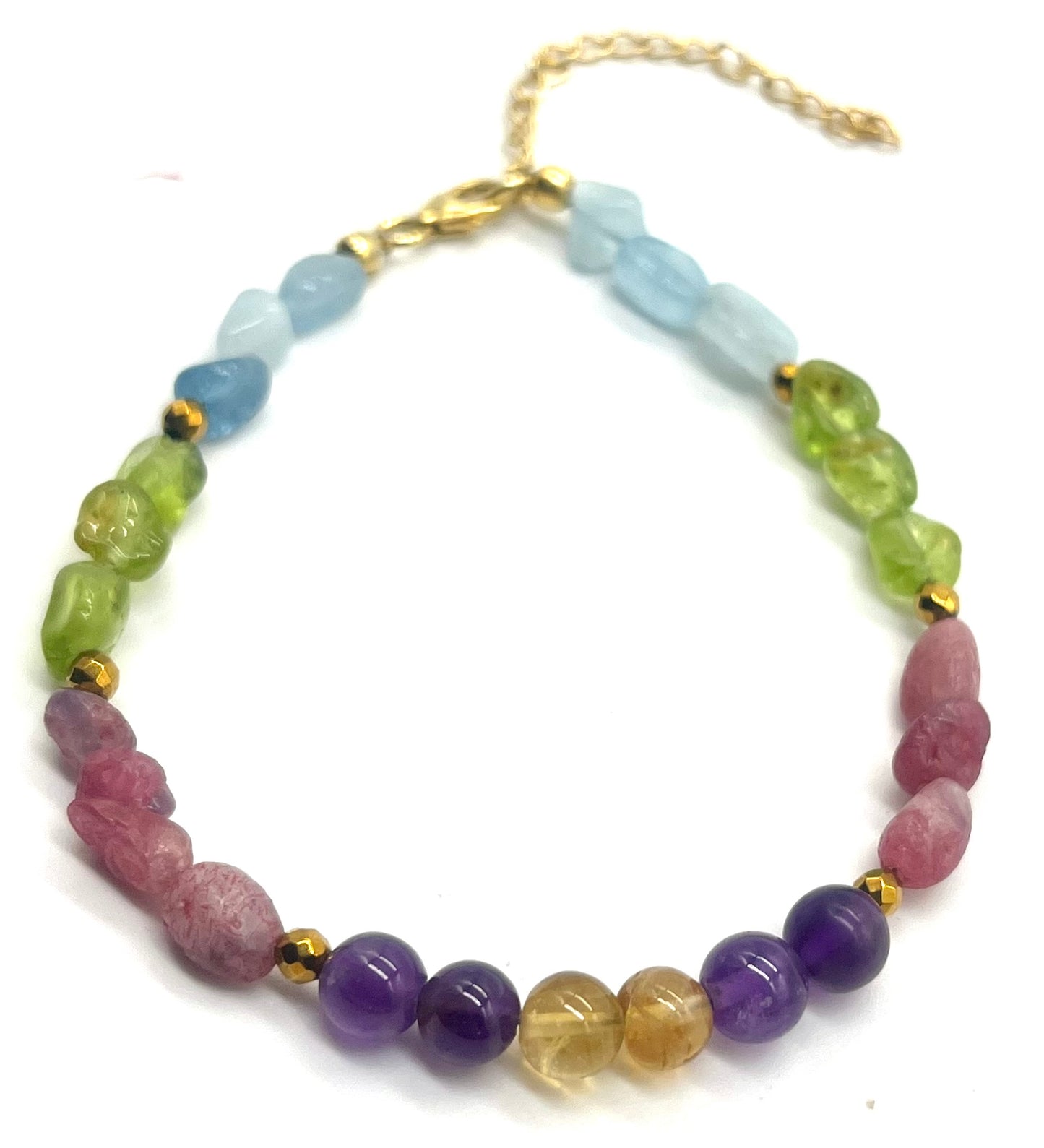 Multi-Gemstone Chakra Healing Bracelet - 6 Stones for Complete Energy Balance | Halloween Crystal Jewelry