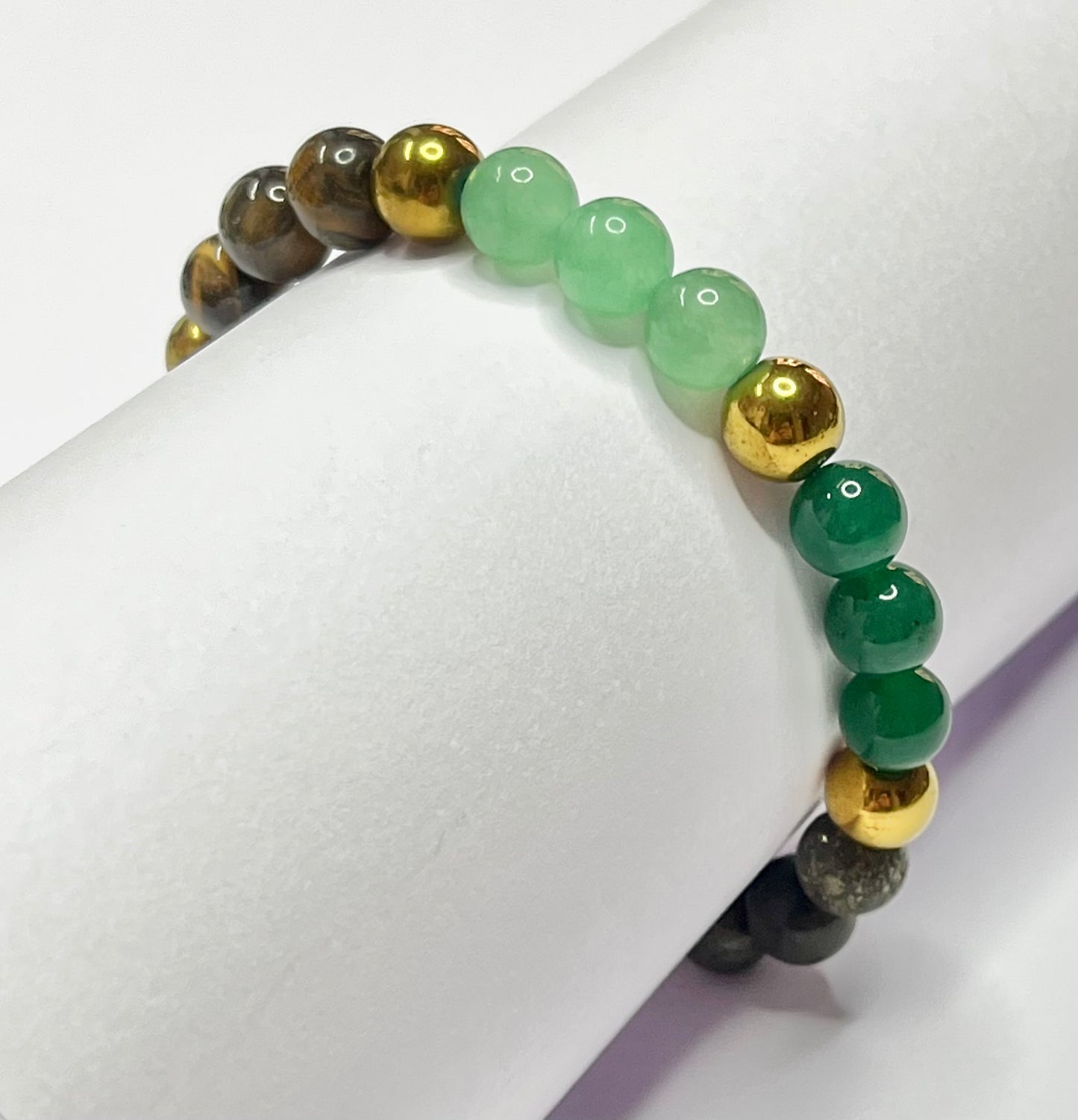 Dhan Yog Bracelet - 7 Gemstone Crystal for Wealth & Prosperity | Citrine Pyrite Tiger Eye Jade