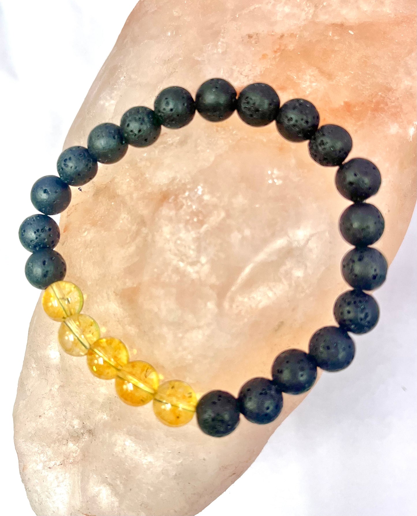 Citrine Lava Stone Bracelet for Business Success and Opportunity Booster