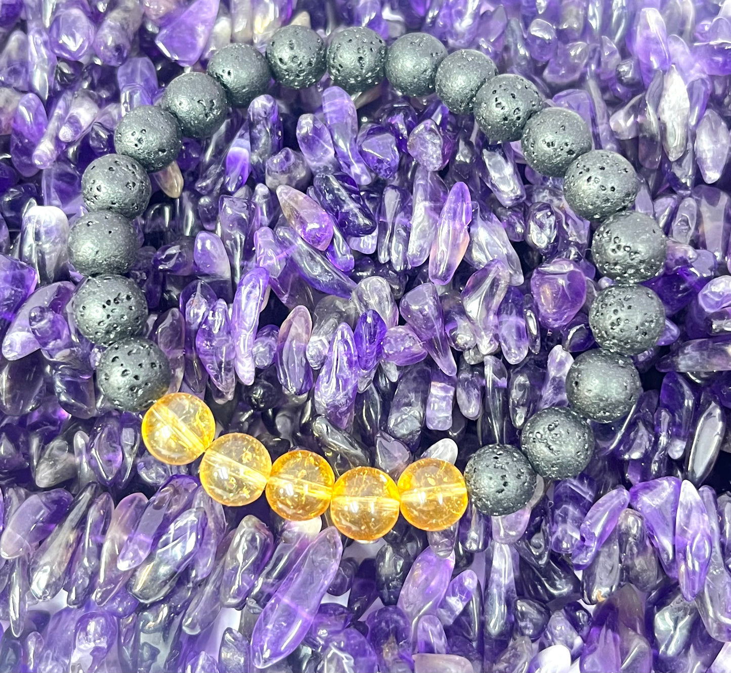 Citrine Lava Stone Bracelet for Business Success and Opportunity Booster