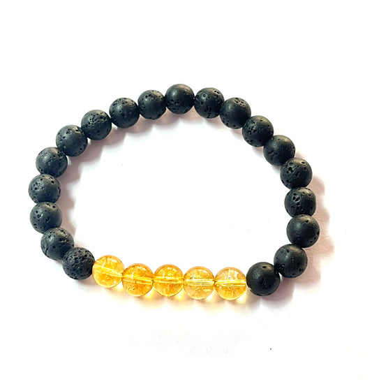 Citrine Lava Stone Bracelet for Business Success and Opportunity Booster