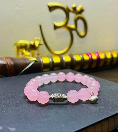 Premium Rose Quartz Bracelet 925 Silver | Luxury Large Beads | Free Shipping & Gift