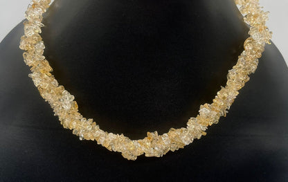 Citrine necklace 925 silver for success prosperity healing crystal jewelry