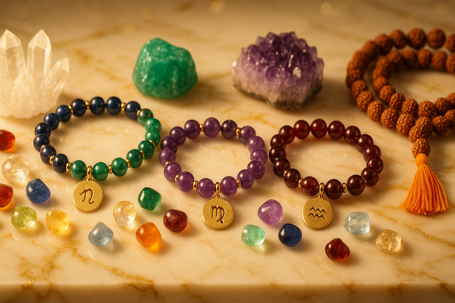 Enhanced Luxury Hero Banner - Beaded Zodiac Bracelets, Birthstones, Crystals & Jaap Malas