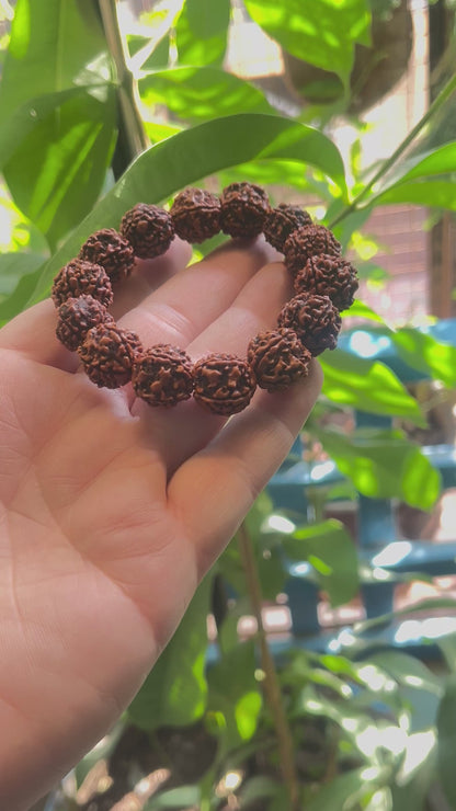 5 Mukhi Rudraksha Bracelet for Men - 15-18mm Original Beads | Divine Healing & Spiritual Protection